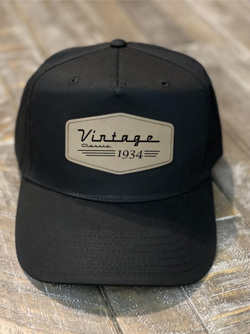 Vintage Classic 1934 Leather Patch Birthday Cap